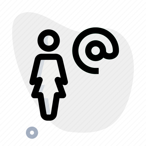 Address, single woman, contact, email icon - Download on Iconfinder