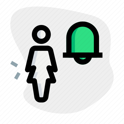 Alarm, single woman, notification, alert icon - Download on Iconfinder