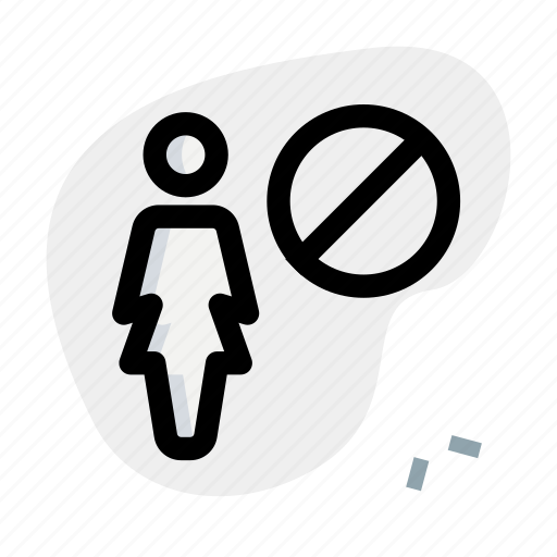 Banned, single woman, forbidden, stop icon - Download on Iconfinder