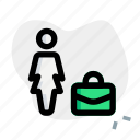 briefcase, single woman, luggage, travel