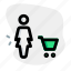 cart, single woman, shop, shopping, buy 