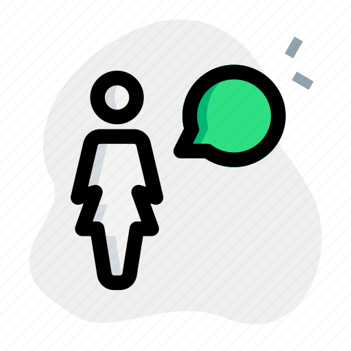 Chat, single woman, message, chat bubble icon - Download on Iconfinder