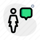 chat, single woman, message, chat bubble