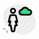 cloud, data, single woman, storage, file