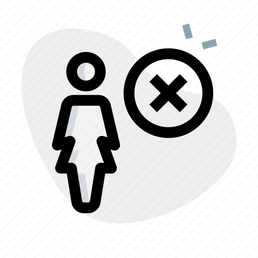 Cancel, single woman, delete, remove icon - Download on Iconfinder