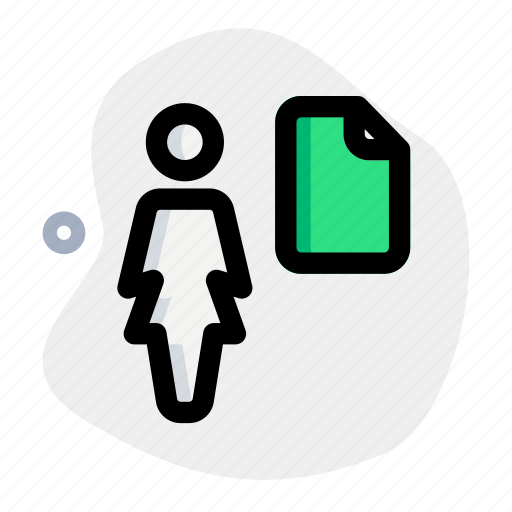 File, single woman, document, paper icon - Download on Iconfinder