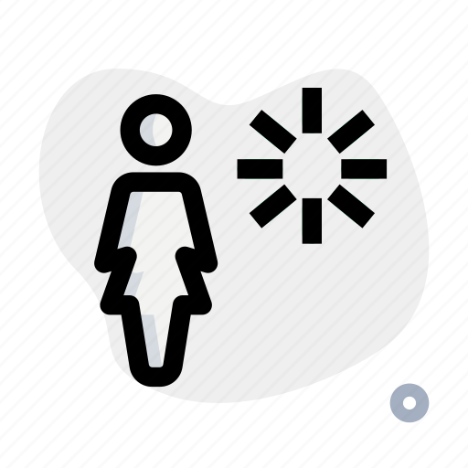 Loading, single woman, wait, time icon - Download on Iconfinder