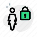 locked, single woman, lock, security