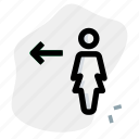 login, single woman, arrow, direction