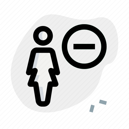 Minus, single woman, delete, remove icon - Download on Iconfinder