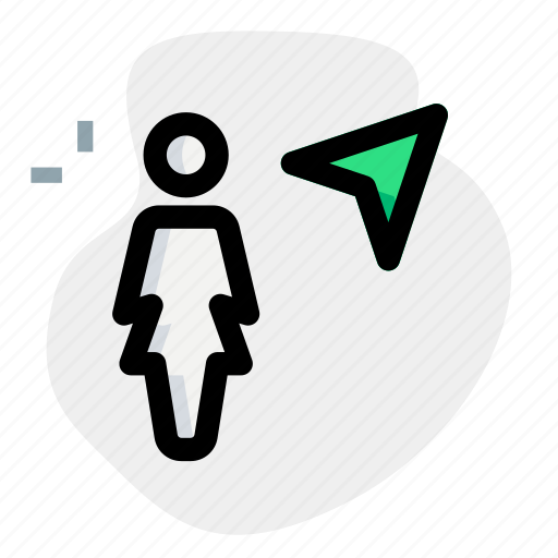 Navigation, single woman, pointer, location icon - Download on Iconfinder