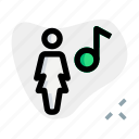 song, single woman, music, note, sound