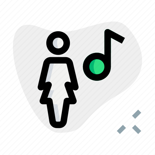 Song, single woman, music, note, sound icon - Download on Iconfinder