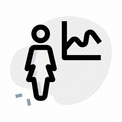 Statistic, single woman, chart, graph icon - Download on Iconfinder