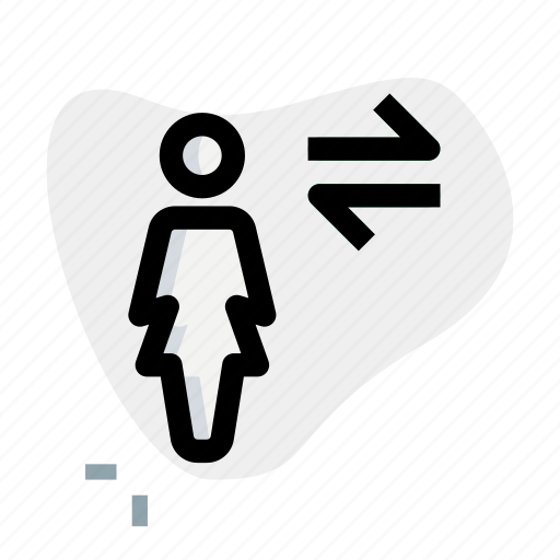 Transfer, single woman, exchange, arrows icon - Download on Iconfinder