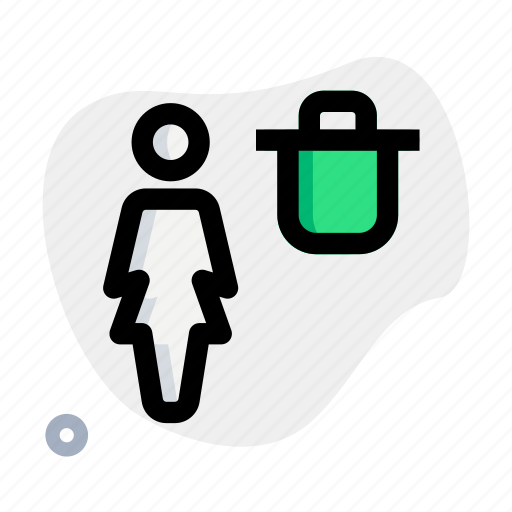 Trash, single woman, recycle, bin, delete icon - Download on Iconfinder