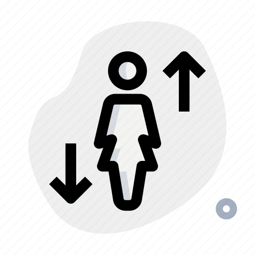 Up, down, single woman, direction icon - Download on Iconfinder