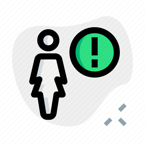 Warning, single woman, alert, caution icon - Download on Iconfinder