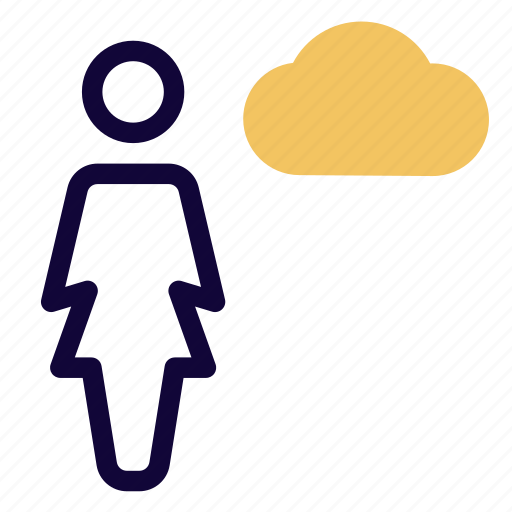 Single, woman, cloud, data, technology icon - Download on Iconfinder