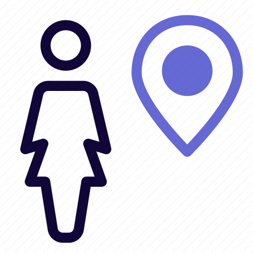 Single, woman, location, pin, map icon - Download on Iconfinder