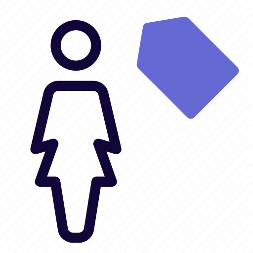 Single, woman, tag, label icon - Download on Iconfinder