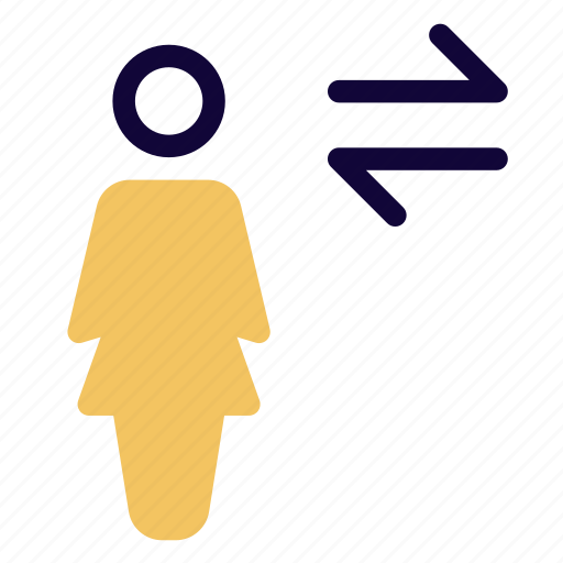 Single, woman, transfer, arrows icon - Download on Iconfinder