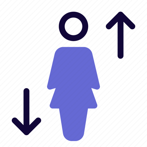 Single, woman, up, down, direction icon - Download on Iconfinder