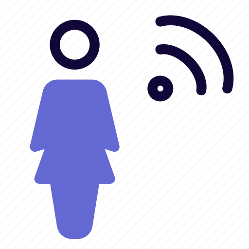 Single, woman, wifi, wireless, connection icon - Download on Iconfinder