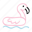 flamingo, ring, float, beach, inflatable 