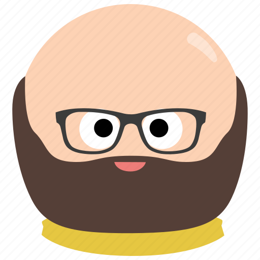 Bald, beard, char, glasses, male, man icon - Download on Iconfinder