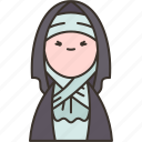 nun, christian, catholic, prayer, church