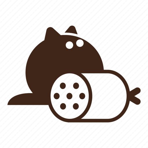 Black cat, cartoon, cat, fluffy, hungry, pet, sausage icon - Download on Iconfinder