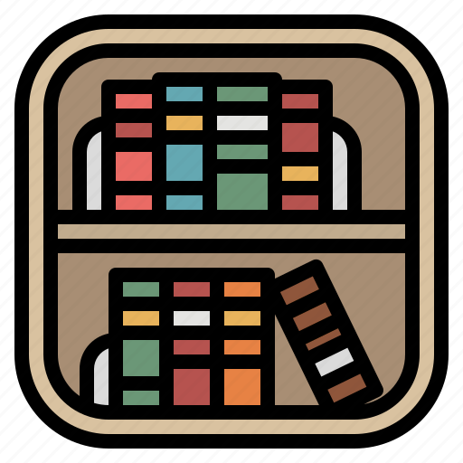 Book, bookcase, bookshelf, education, furniture icon - Download on Iconfinder