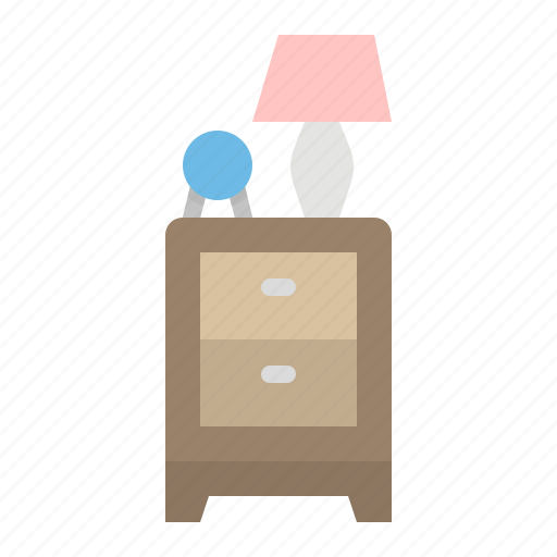 Bedside, drawer, furniture, lamp, table icon - Download on Iconfinder
