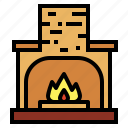 chimney, fireplace, furniture, warm