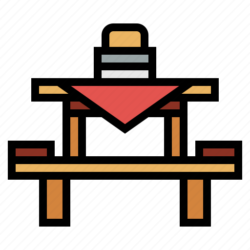 Area, bench, food, picnic, rest, table icon - Download on Iconfinder