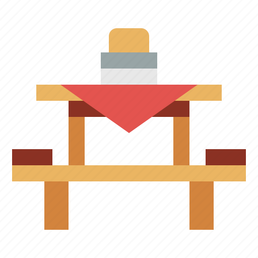 Area, bench, food, picnic, rest, table icon - Download on Iconfinder