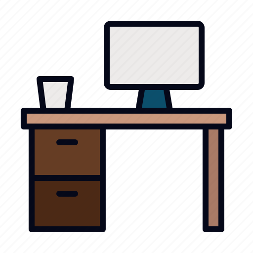 Desk, workspace, office, home, furniture, ergonomy, desktop icon - Download on Iconfinder