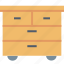 drawer, unit, bedside, cabinet, furniture, house, interior 
