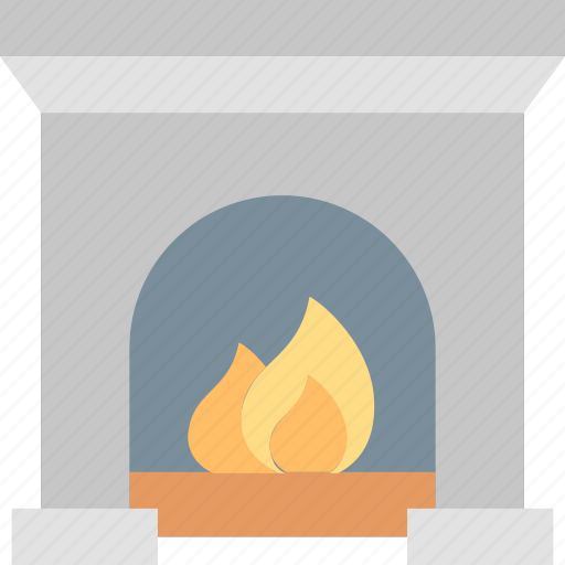 Fireplace, chimney, flame, furniture, home, interior, warm icon - Download on Iconfinder