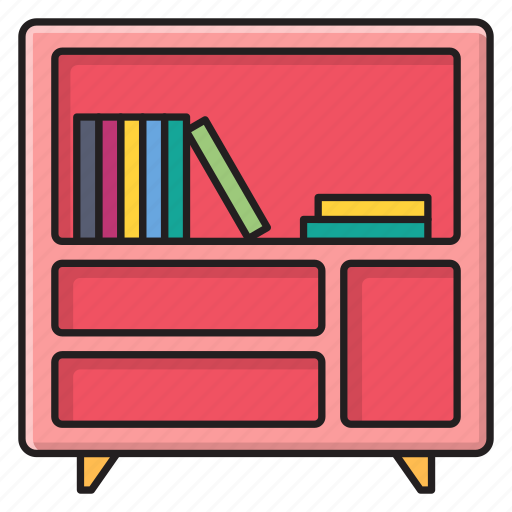 Bookcase, bookshelf, drawer, furniture, interior icon - Download on Iconfinder