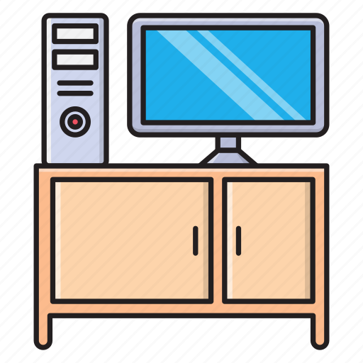 Cabinet, computer, desk, interior, table icon - Download on Iconfinder