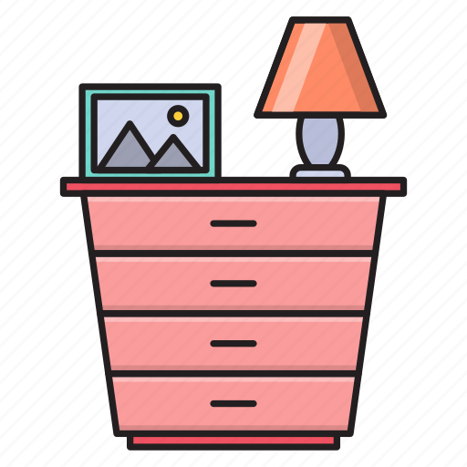 Cabinet, drawer, furniture, interior, lamp icon - Download on Iconfinder