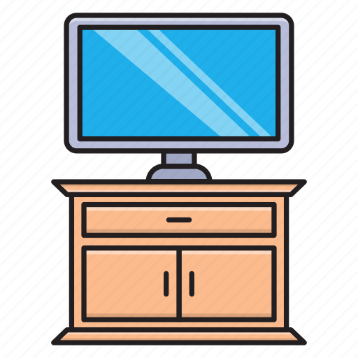 Desk, drawer, interior, lcd, table icon - Download on Iconfinder