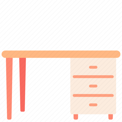 Desk, drawer, furniture, office, table, work icon - Download on Iconfinder