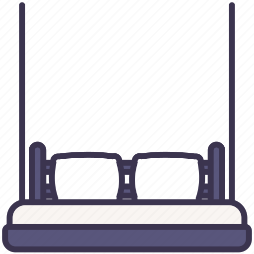 Bed, furniture, pillows, sleep, swing icon - Download on Iconfinder