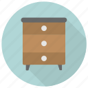 drawer, furniture, interior, side, table