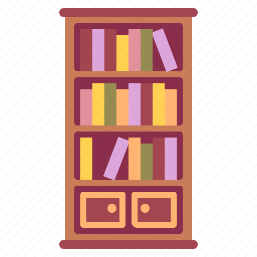 Book, bookcase, bookshelf, decoration, furniture, library, shelf icon - Download on Iconfinder