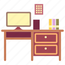computer, desk, furniture, home, interior, table, workplace