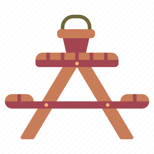 Bench, leisure, outdoor, park, picnic, recreation, table icon - Download on Iconfinder